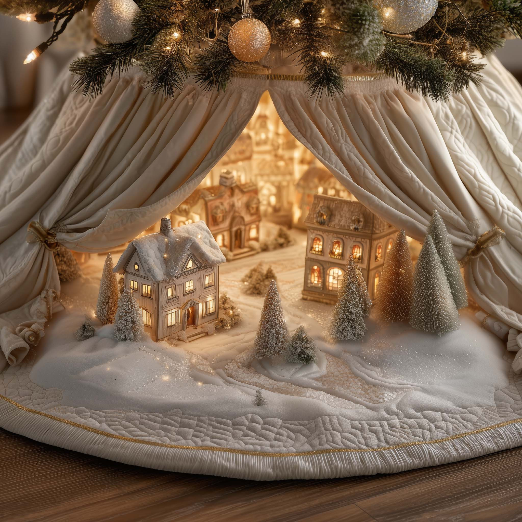 Christmas Wonderland Quilted Tree Skirt Holiday Home Decor Cool Christmas Gift Ideas