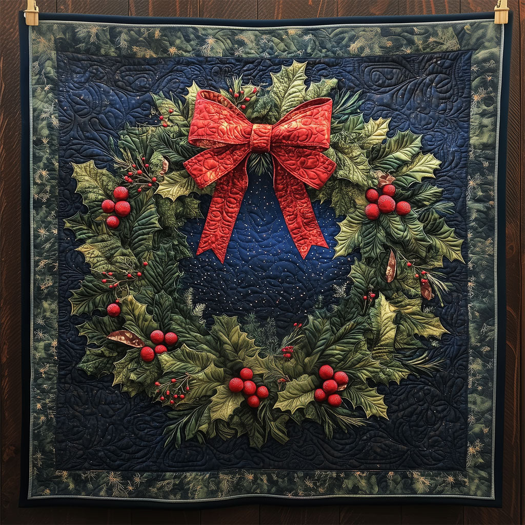 Christmas Wreath Quilt Elegant Quilt Blanket Gift for Housewarming