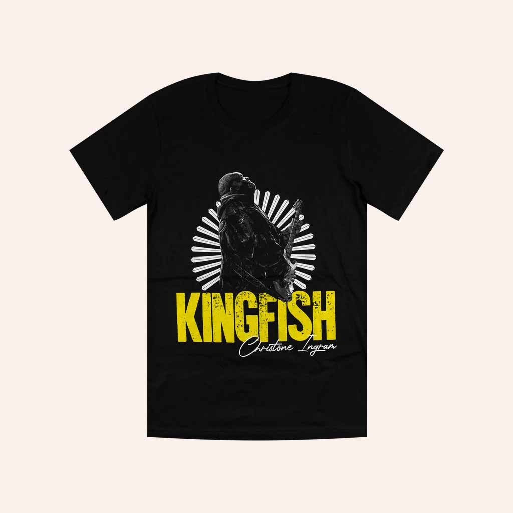 Christone Kingfish Ingram Merch Guitar Shred Black T-Shirt Gift For Fans Christone Kingfish Ingram Merch Guitar Shred Black T-Shirt Gift For Fans