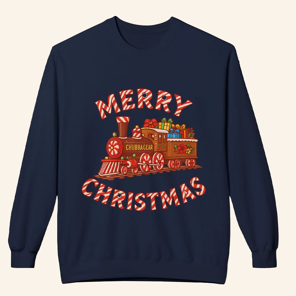 CHUBBA GEAR Merch Christmas Train Sweatshirt Merry Christmas Holiday Crewneck Gifts For Her CHUBBA GEAR Merch Christmas Train Sweatshirt Merry Christmas Holiday Crewneck Gifts For Her