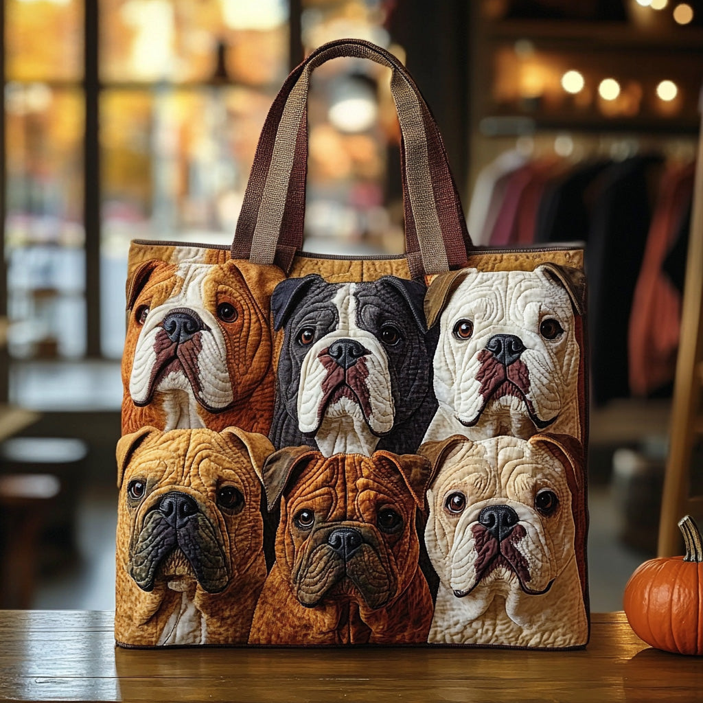 Chubby Cheeks Harvest Quilted Tote Bag Birthday Gifts For Dog Lovers