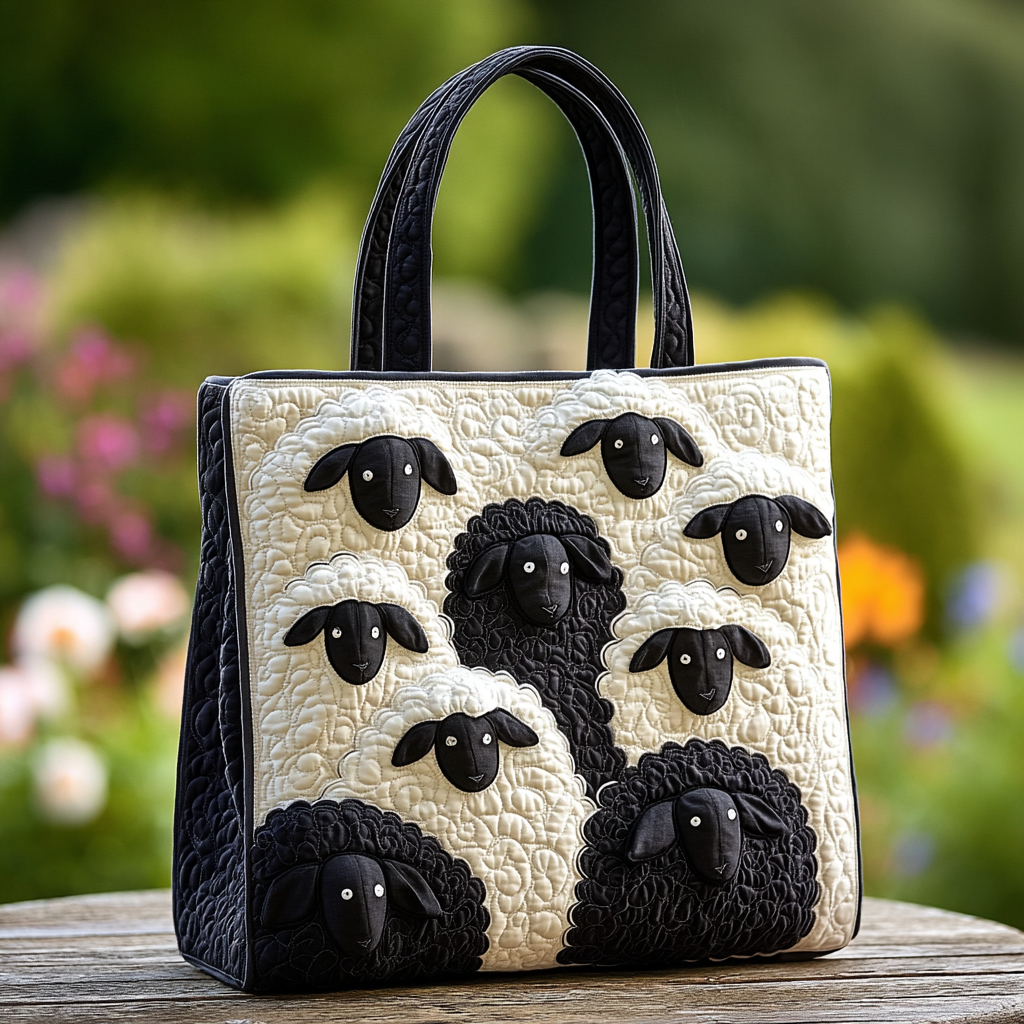 Chubby Sheep Quilted Tote Bag Sheep Related Gifts