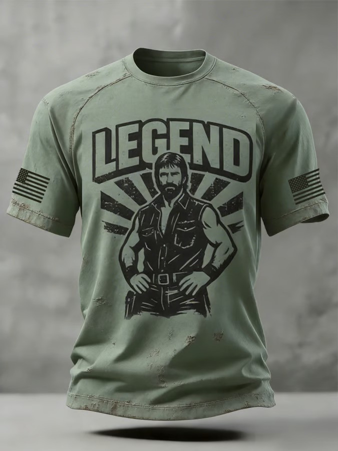 Chuck Norris American Legend Graphic Tees Men Patriot Vintage Icon T Shirt Gift Ideas