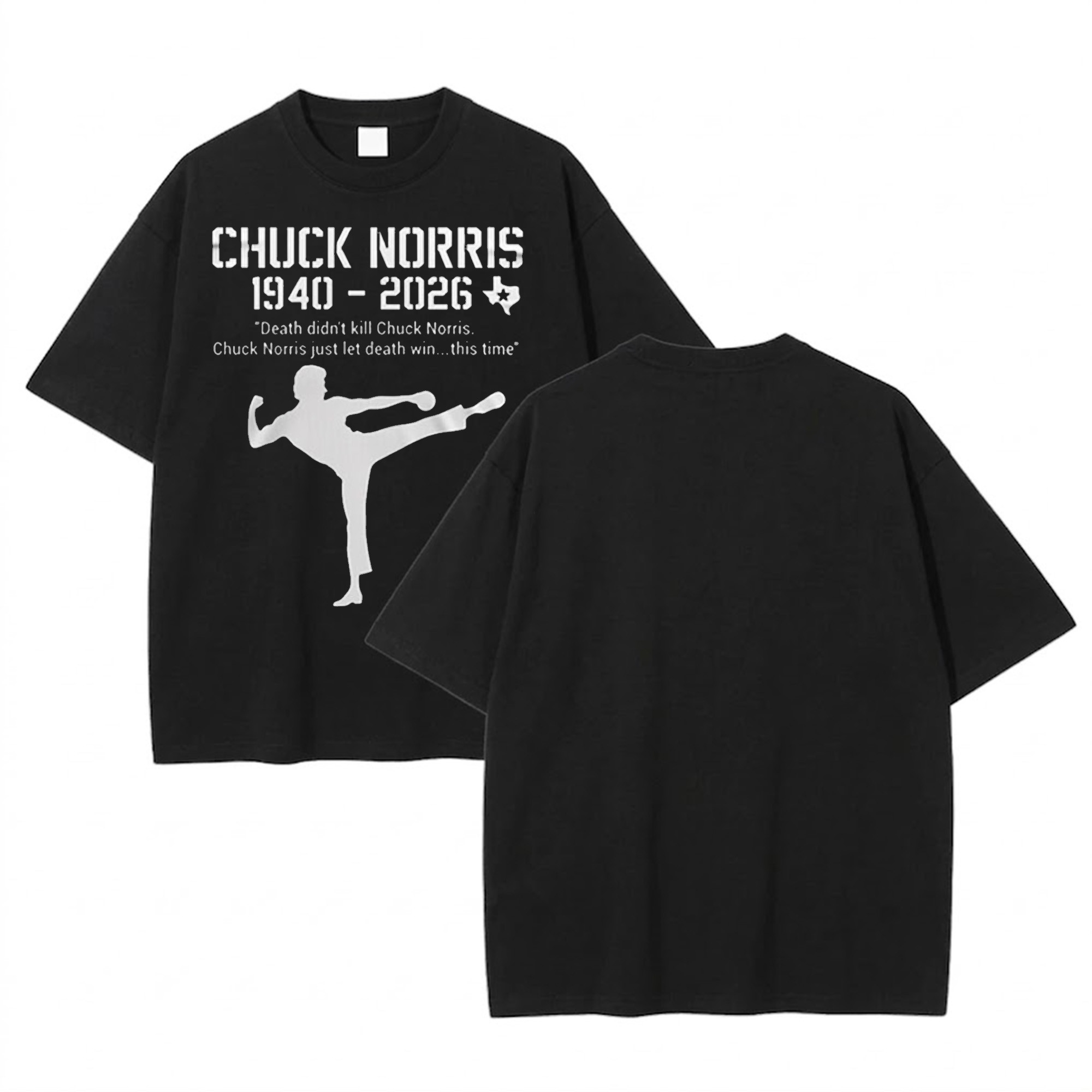Chuck Norris Death 1940 2026 T-Shirt Texas Legend Death Didnt Win Remembrance Fan Gift