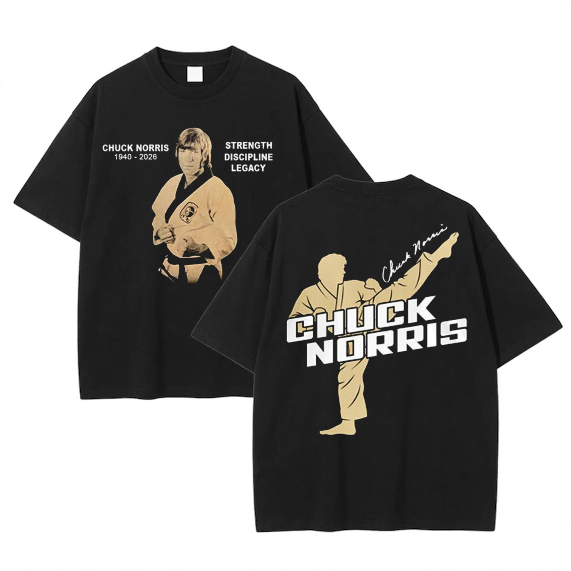 Chuck Norris Death T-Shirt Strength Discipline Legacy Karate Legend Remembrance Fan Gift
