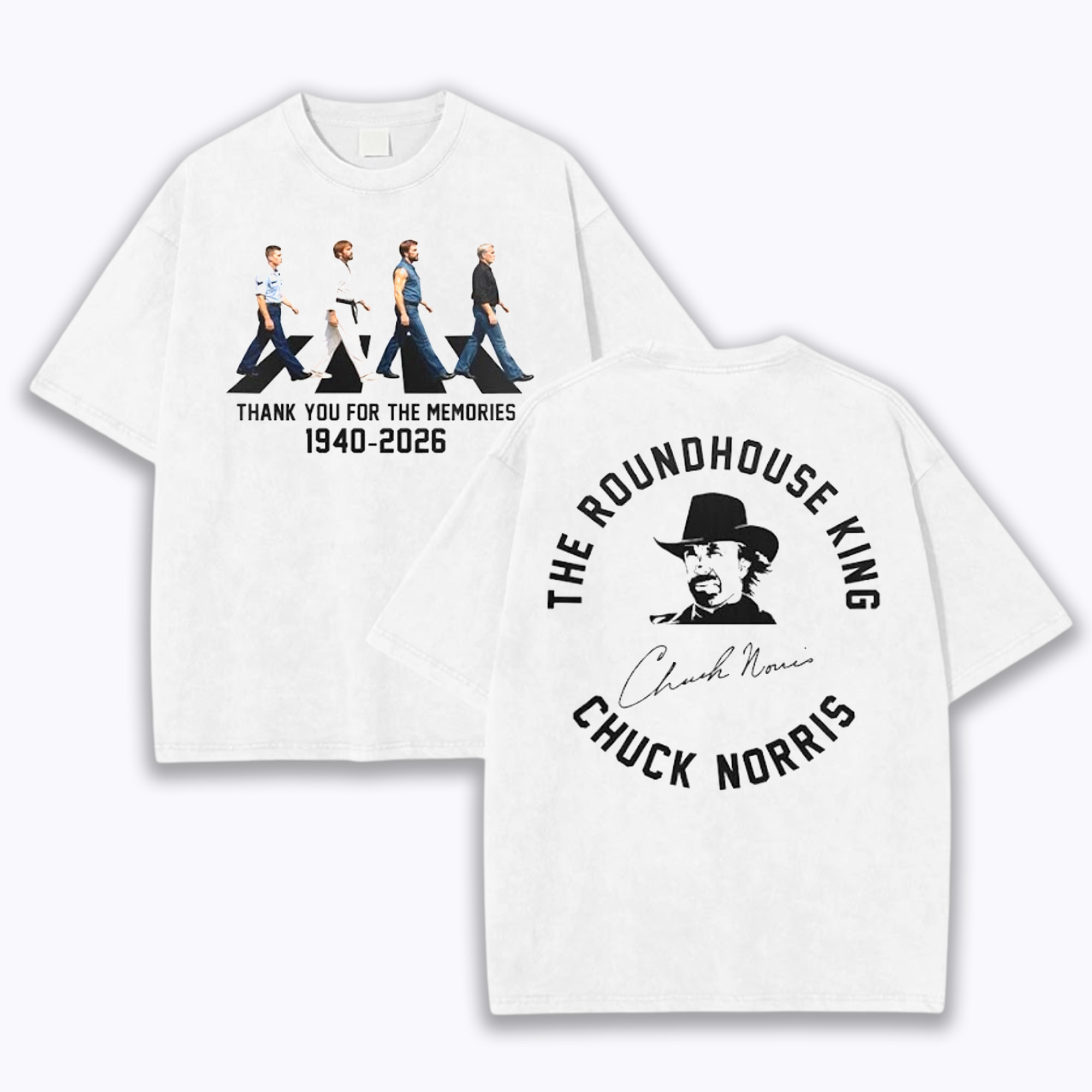 Chuck Norris Roundhouse King T-Shirt Death 1940 2026 Thank You Memories Remembrance Gift