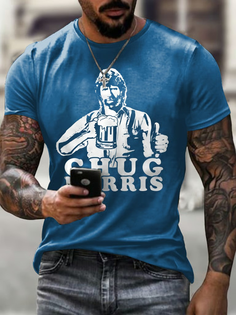 Chug Norris Beer Funny Graphic Tees Men Chuck Norris Fan Humor Shirt Best Gift For Him