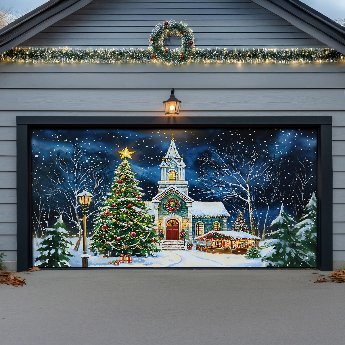 Church Serenity Christmas Garage Door Banner Xmas Decorations Christmas Gifts For Priest