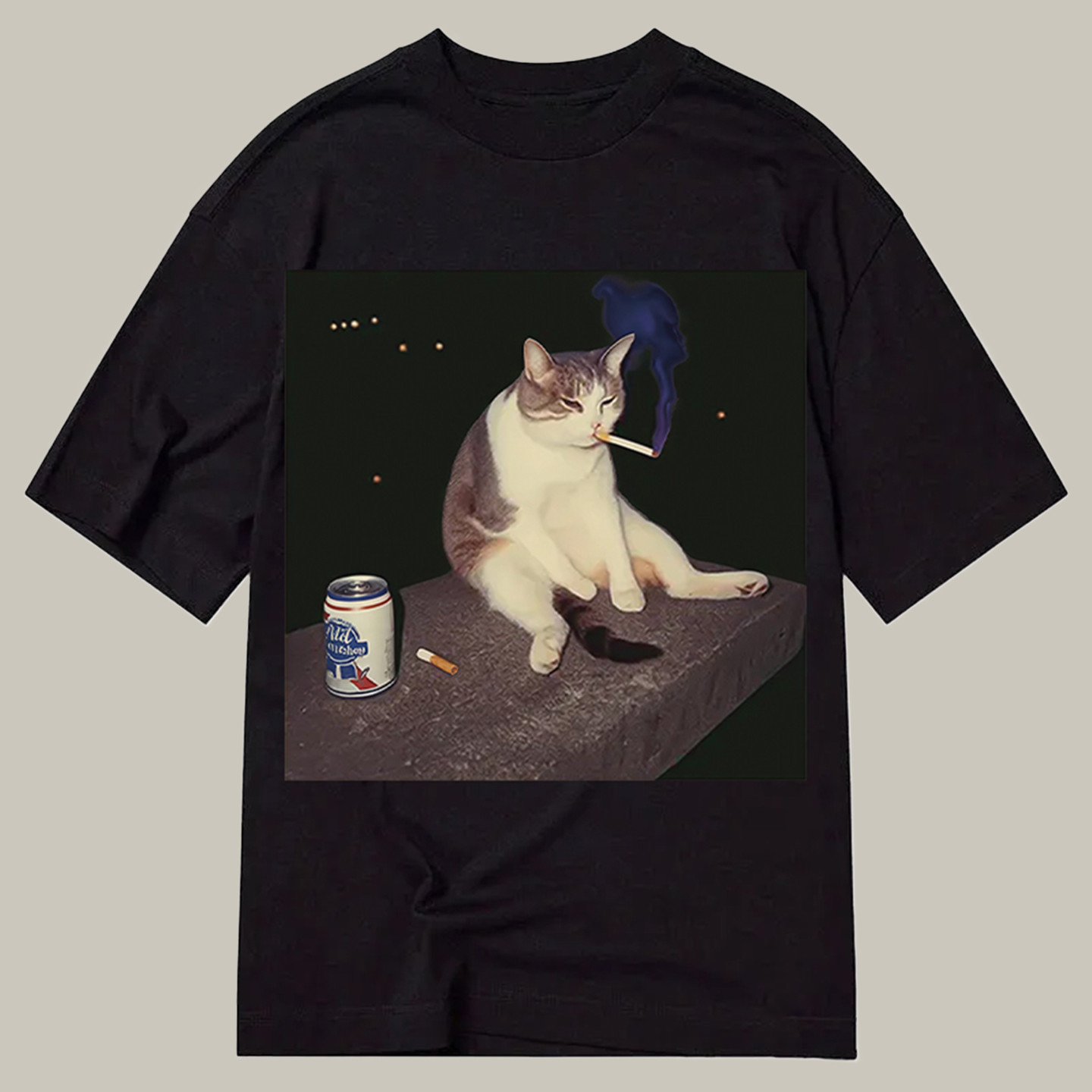 Cigarette Kitten Funny Smoking Cat Meme Classic Shirt Christmas Gift For Son