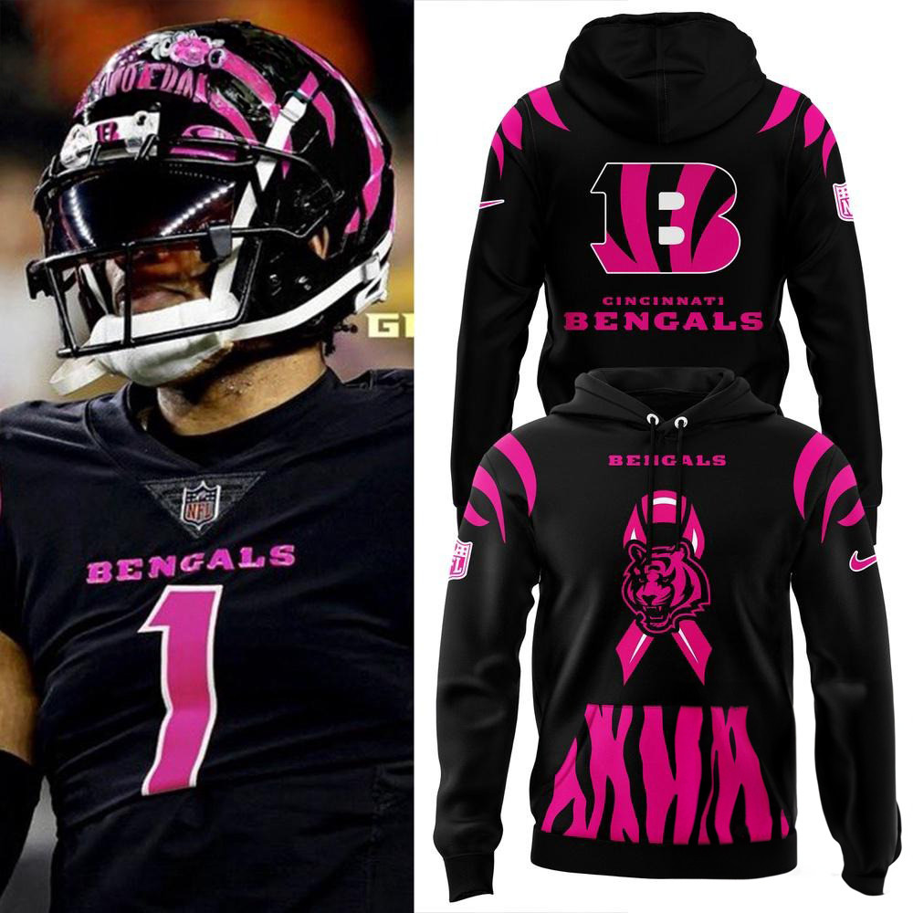 Cincinnati Bengals Breast Cancer Awareness 2025 Hoodie Bengals Fan Merch Football Gifts