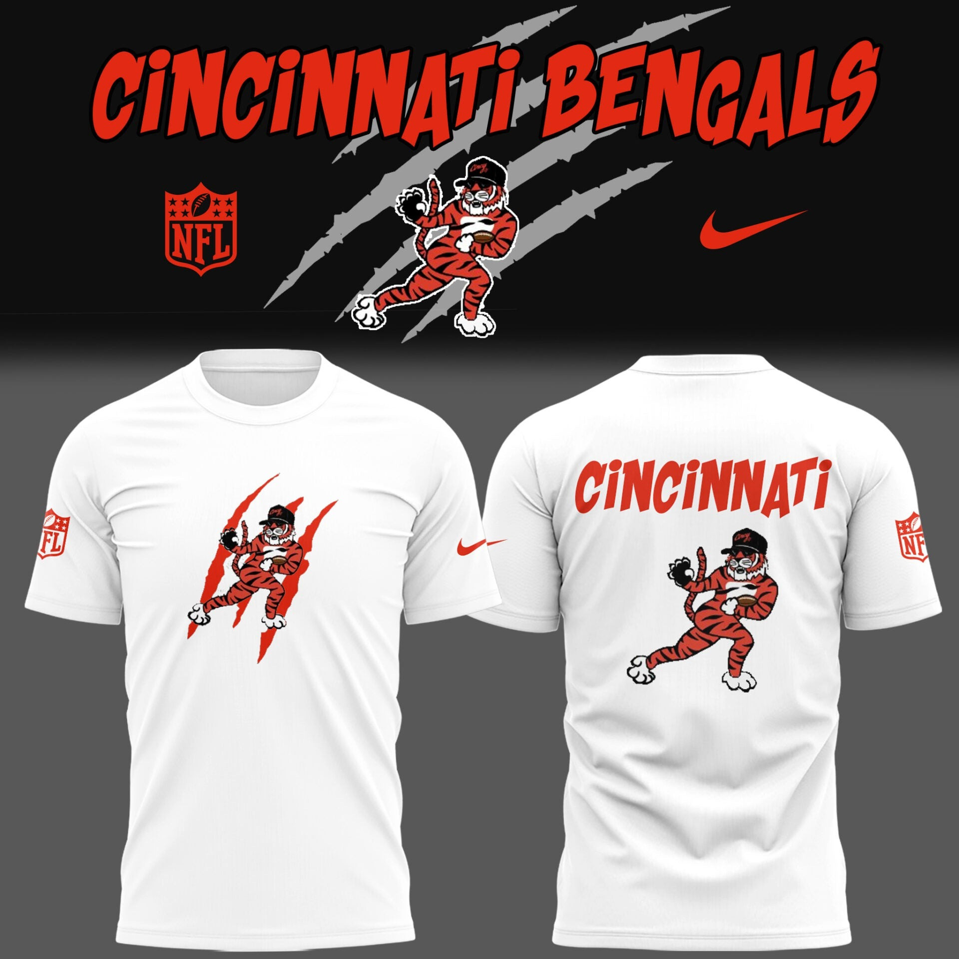 Cincinnati Bengals Football New Logo White T-Shirt Best Gift Ideas For Fans