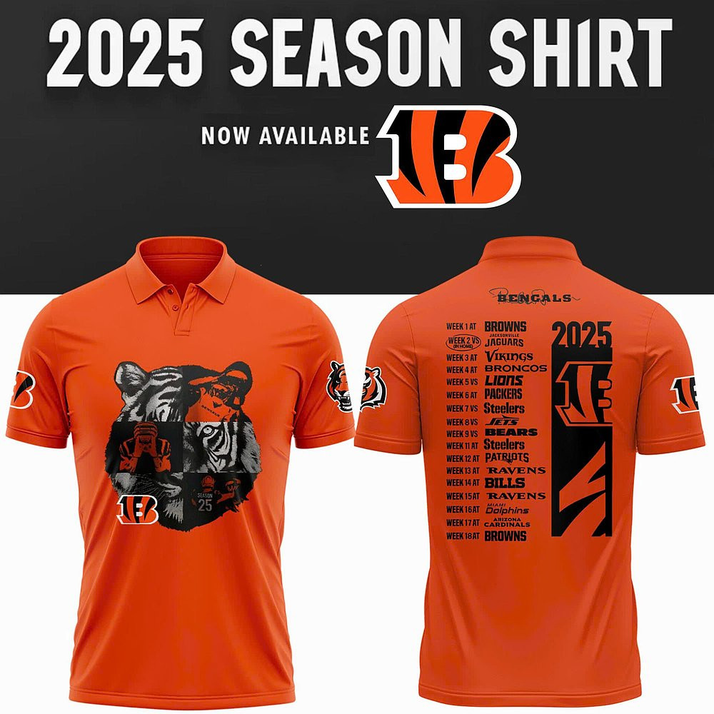 Cincinnati Bengals NFL 2025 New Season Polo Shirt Best Gift For Football Fans