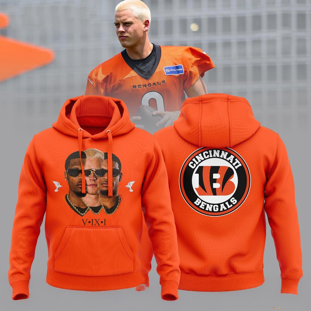 Cincinnati Bengals V IX I Higgins and Joe Burrow Ja'Marr Chase Hoodie Football Themed Gifts