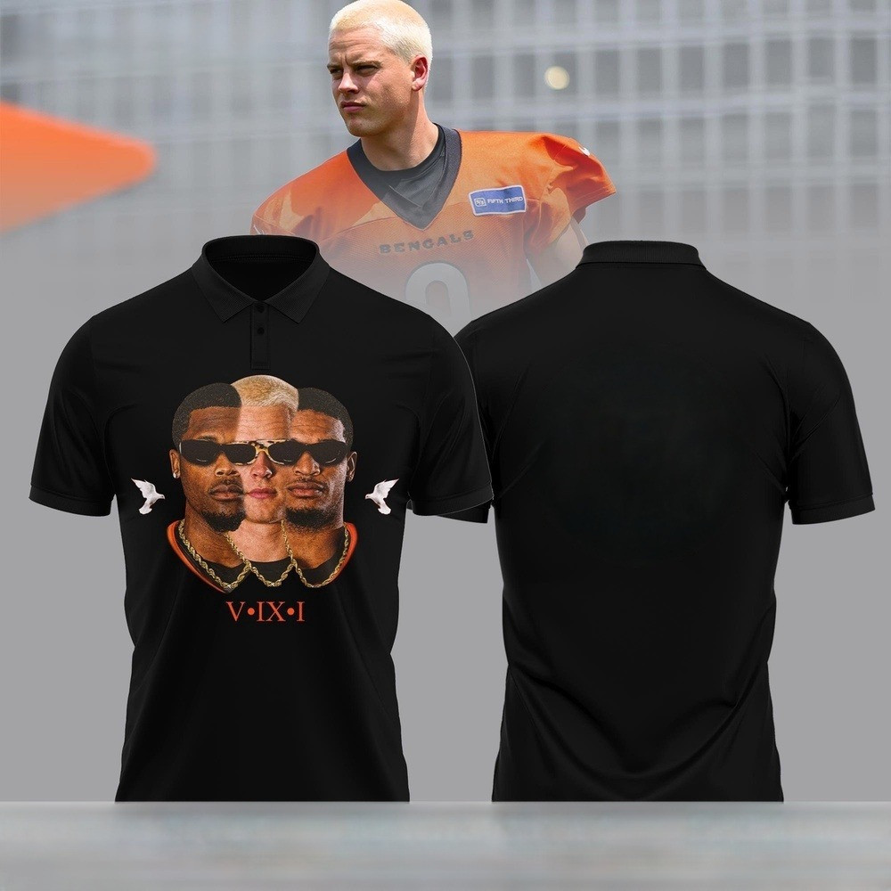Cincinnati Bengals V IX I Higgins And Joe Burrow Jamarr Chase Polo Shirt Fan Merch