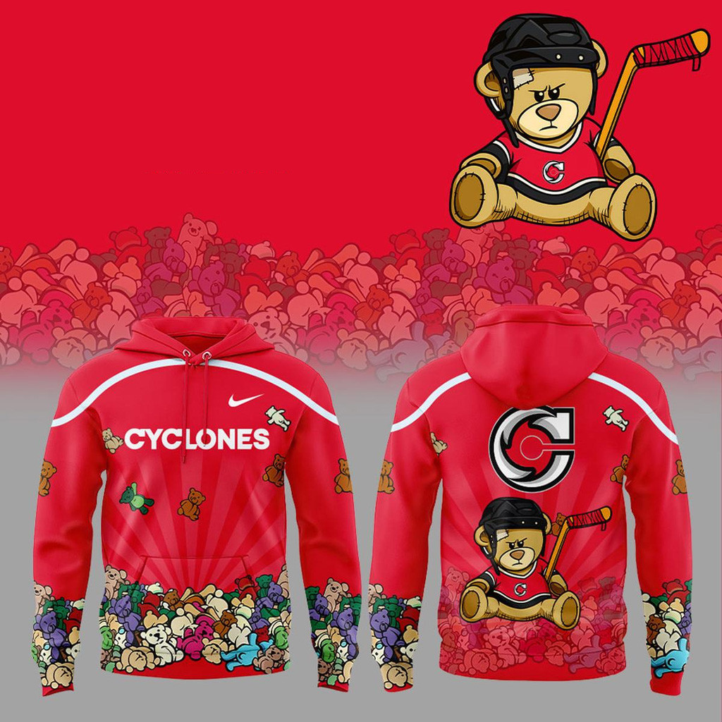 Cincinnati Cyclones Teddy Bear Toss Night 2025 Hoodie Cincinnati Cyclones Merch Gifts For Son