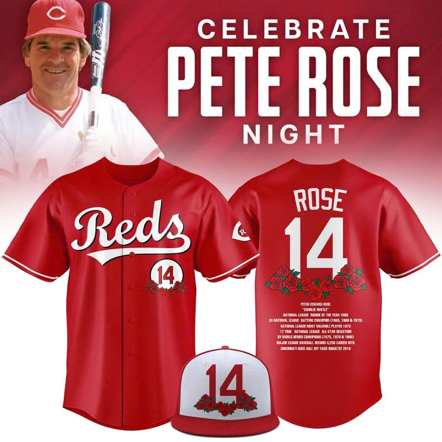 Cincinnati Reds 2025 Pete Rose Day Jersey Gifts For Baseball Fans