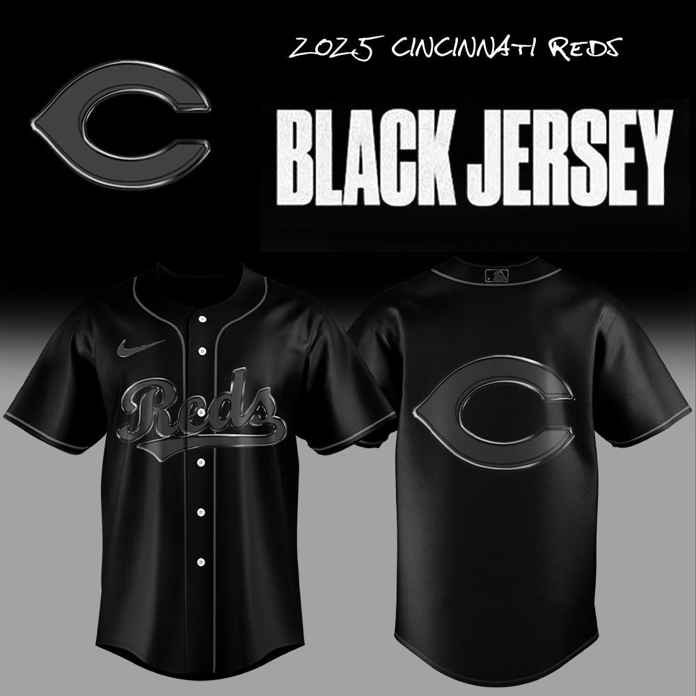 Cincinnati Reds Back In Black Jersey Best Gifts For Baseball Lovers