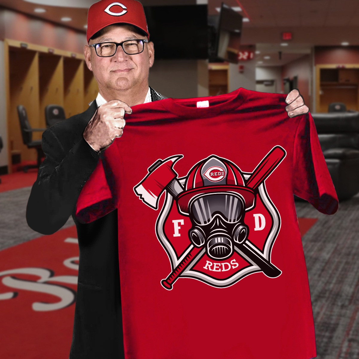 Cincinnati Reds Firefighter Fire Dept Shirt Honor Firefighter Night Baseball Fan Gift Ideas