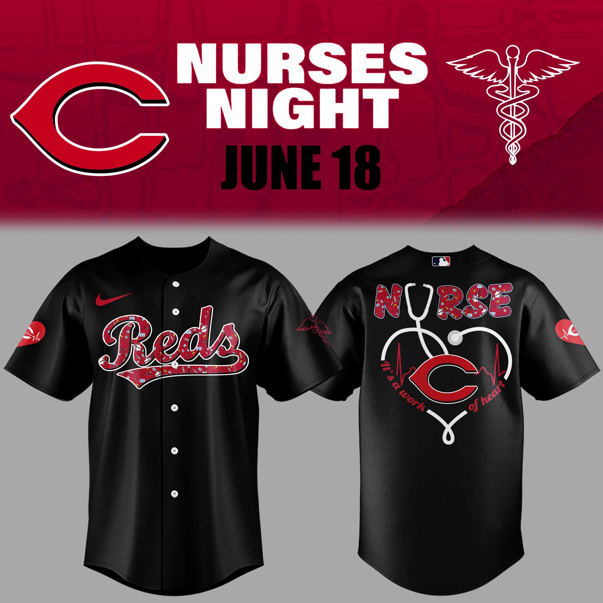 Cincinnati Reds Nurses Night Jersey Baseball Coach Gift Ideas