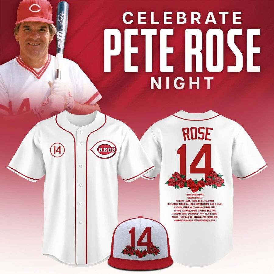 Cincinnati Reds Pete Rose Jersey Baseball Team Gift Ideas