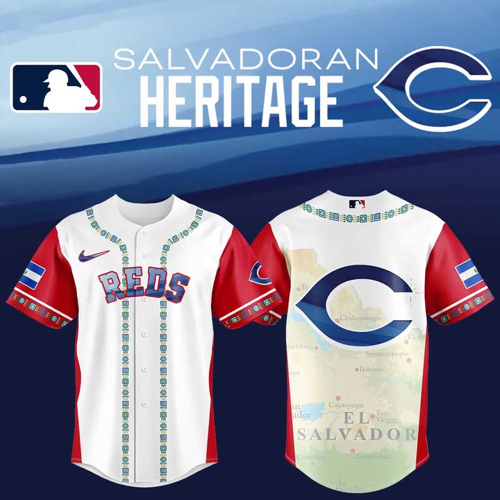 Cincinnati Reds Salvadoran Heritage 2025 Limited Jersey Reds Merch Best Gifts For Baseball Fans