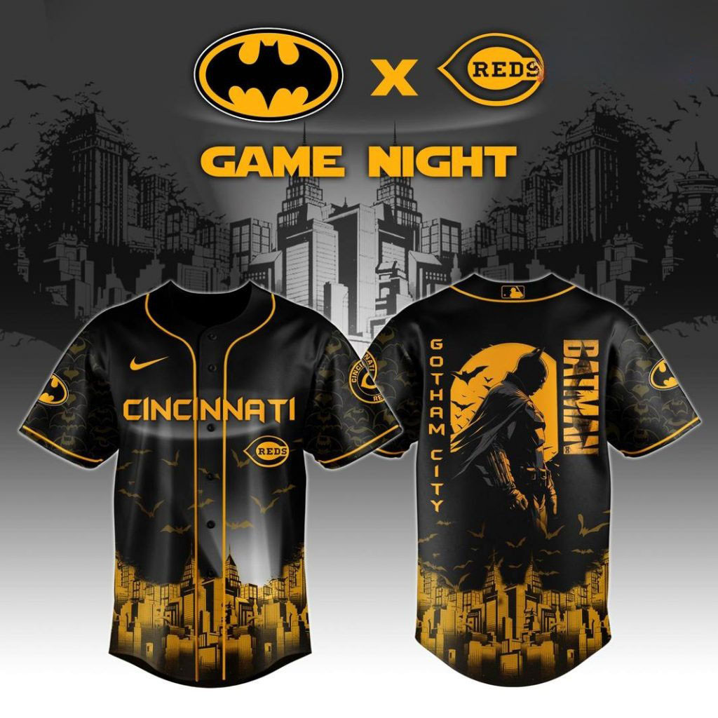 Cincinnati Reds x DC Batman Game Night Special Baseball Jersey Cool Gifts For Baseball Lovers