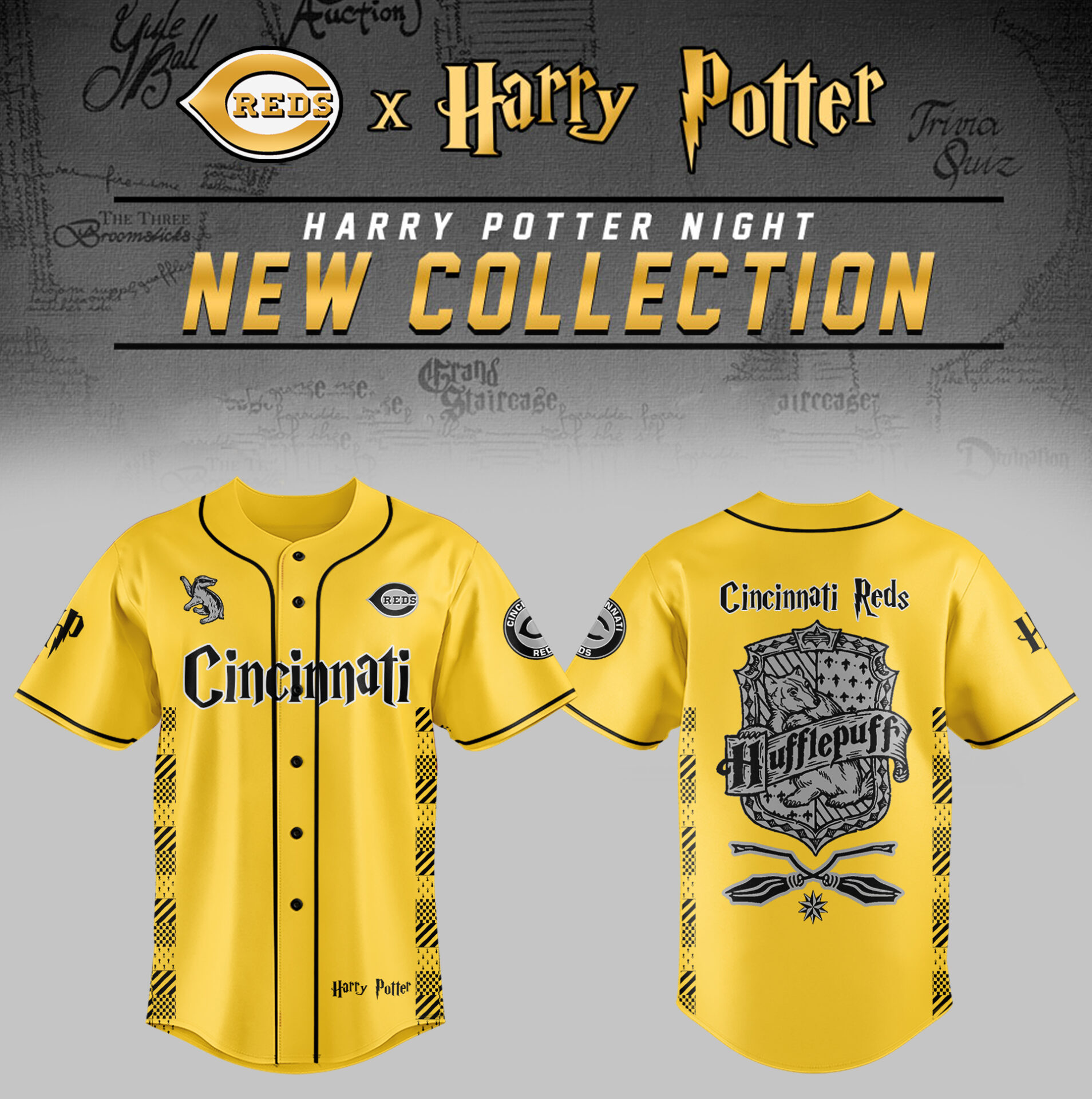 Cincinnati Reds x Harry Potter Night Hufflepuff House Jersey Gift For Baseball Lover