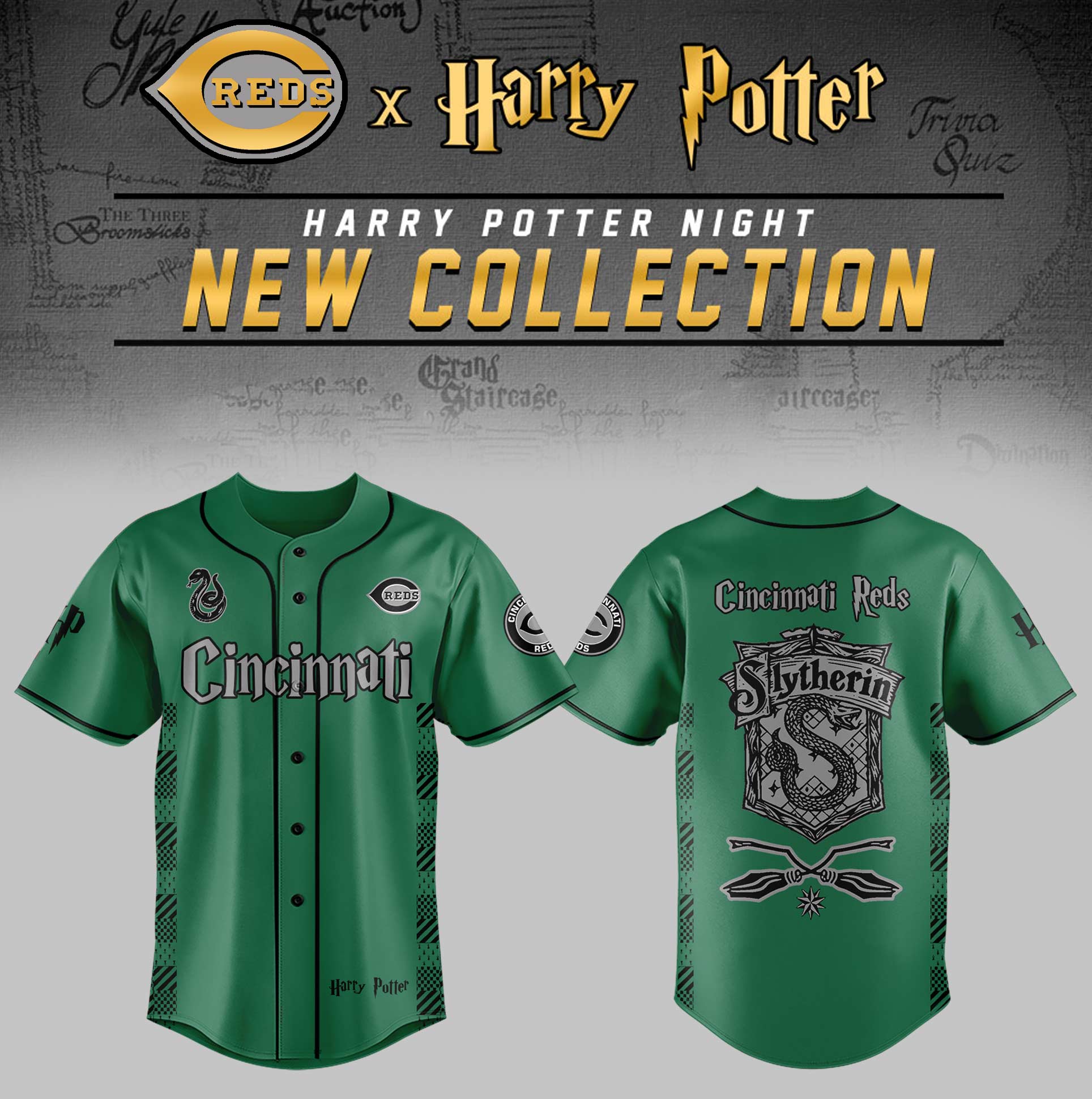 Cincinnati Reds x Harry Potter Night Slytherin House Jersey Unique Baseball Gifts