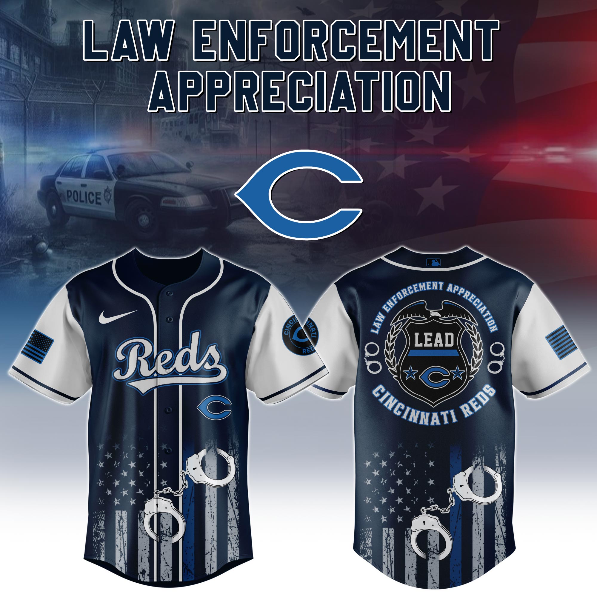 Cincinnati Reds x Law Enforcement Appreciation Day Jersey Present For Baseball Fans