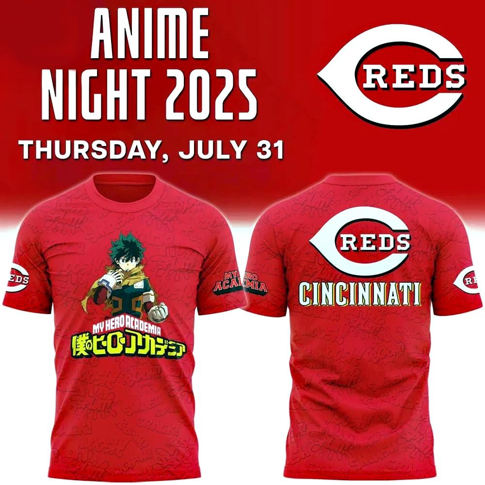 Cincinnati Reds x My Hero Academia Anime Night 2025 T-Shirt Gifts For Baseball Lovers