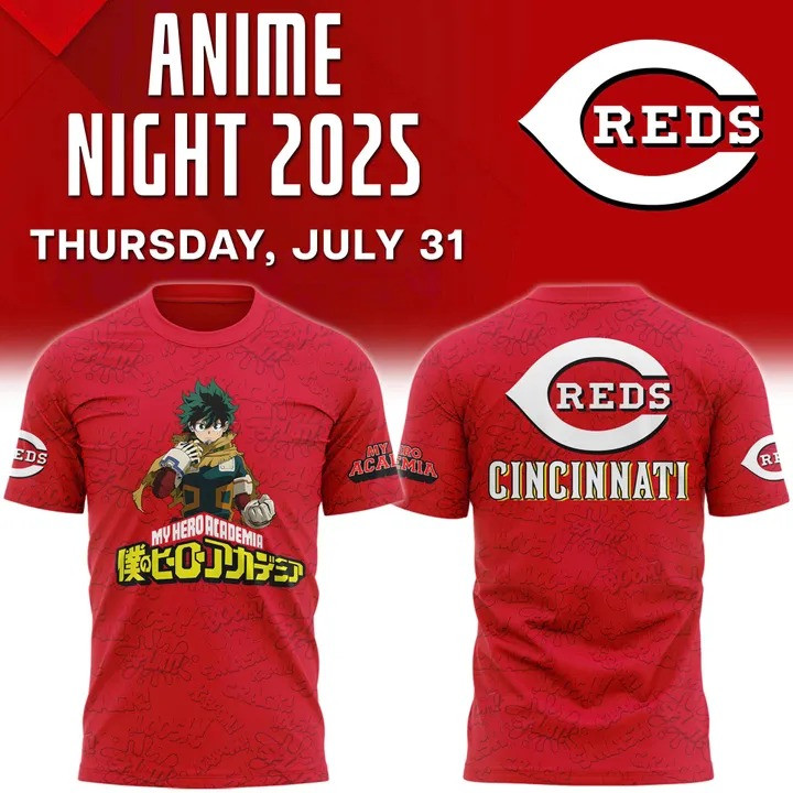 Cincinnati Reds X My Hero Academia Night 2025 Shirt Anime Lovers Gifts For Baseball Fans