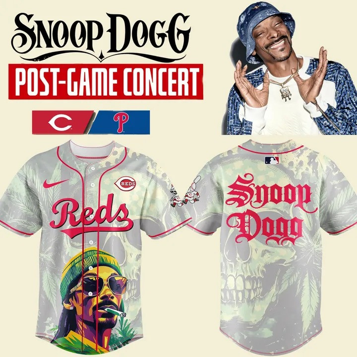 Cincinnati Reds x Snoop Dogg Baseball Jersey 2025 MLB Post-Game Concert Fan Merch