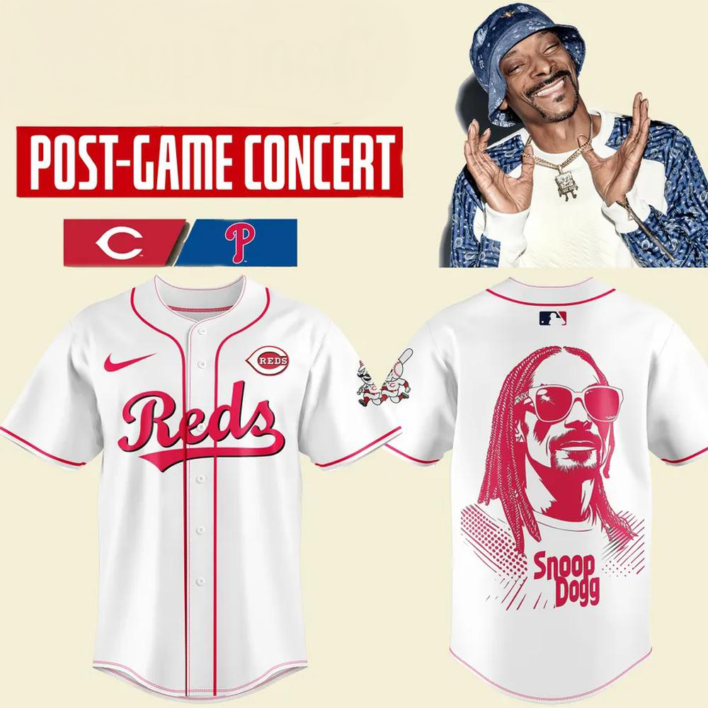Cincinnati Reds x Snoop Dogg Concert Limited Edition Baseball Jersey Reds Merch Best Gifts For Baseball Fans