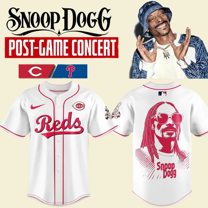 Cincinnati Reds x Snoop Dogg Jersey 2025 MLB Post-Game Concert Merch Best Fan Gifts