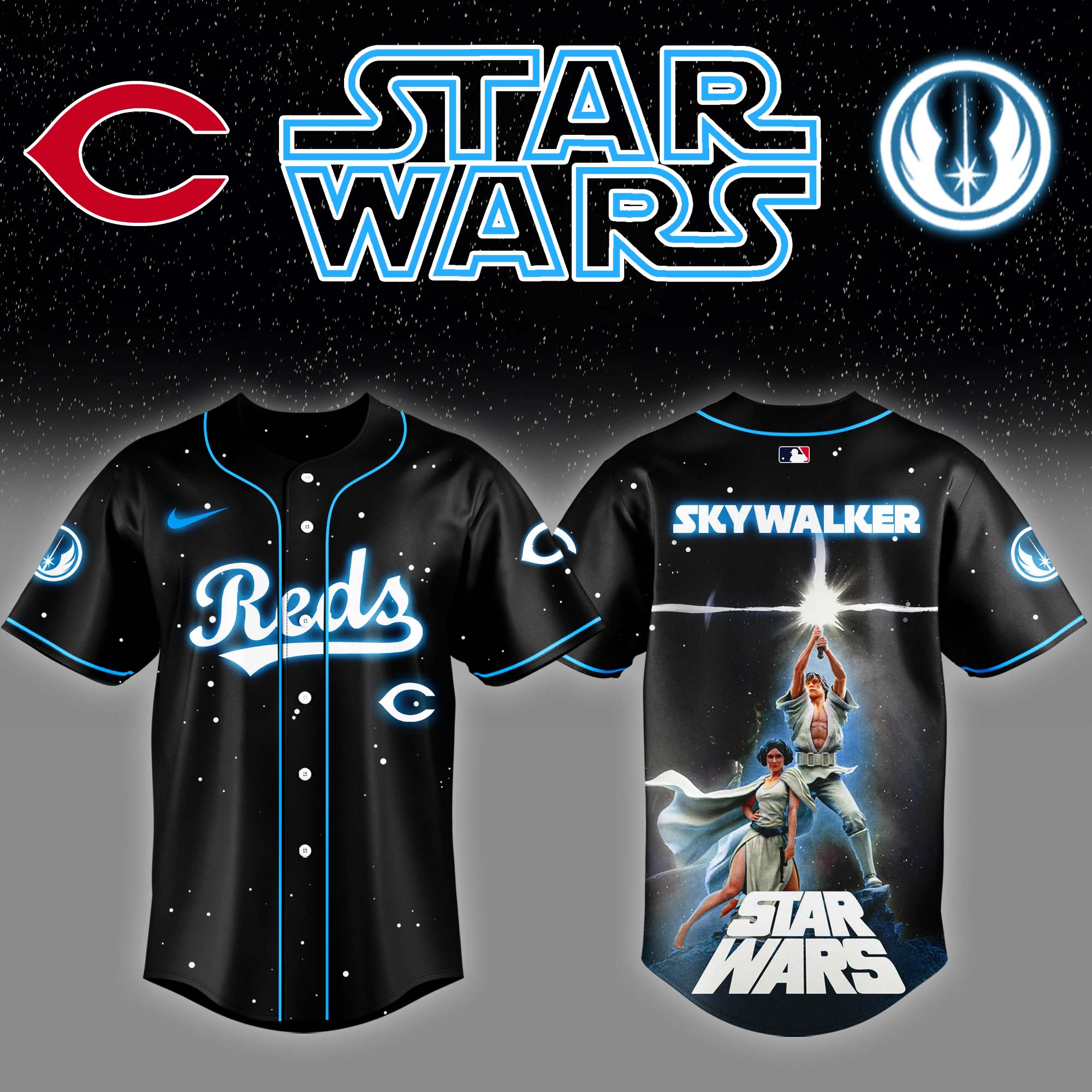 Cincinnati Reds x Stars Wars Night Luke Skywalker Game Baseball Jersey Unique Baseball Gifts