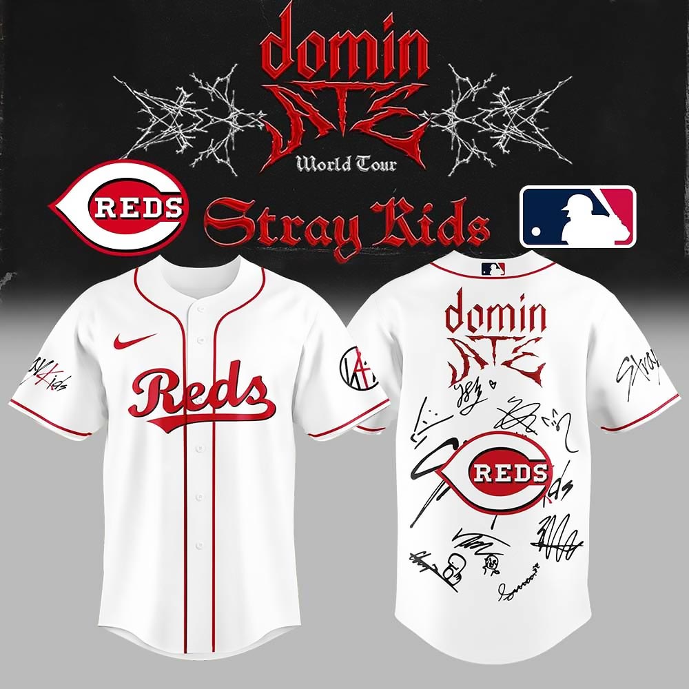 Cincinnati Reds x Stray Kids Limited Edition Baseball Jersey Red Merch Unique Gift For Baseball Fans