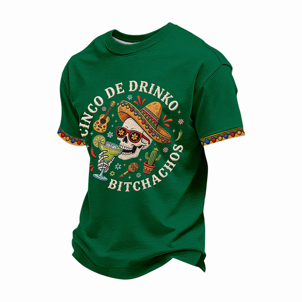 Cinco De Drinko Bitchachos Dead Skeleton Shirt Mens Fiesta Clothing Mexican Inspired Gifts