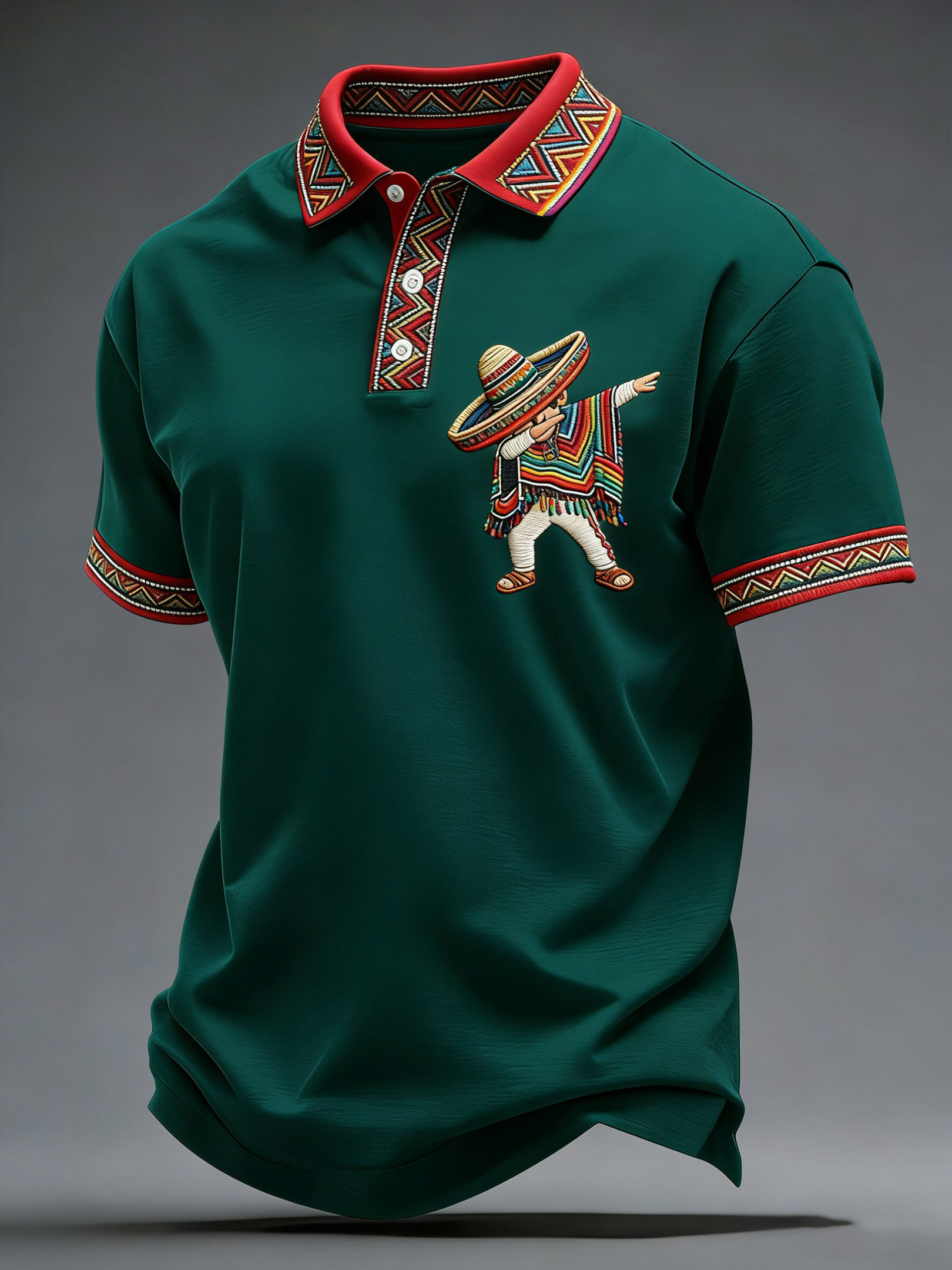 Cinco De Mayo Dabbing Mexican Poncho Polo Shirt Funny Sombrero Dance Merch Gift Ideas