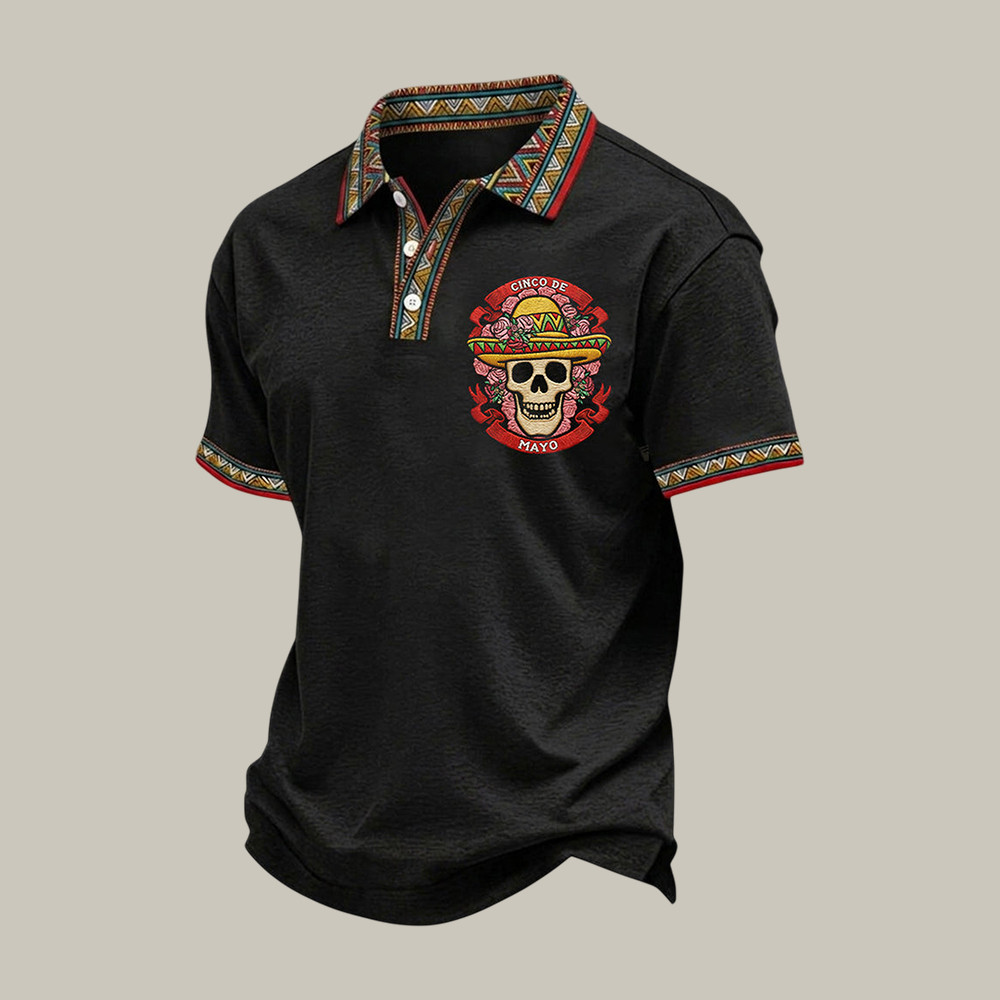Cinco De Mayo Floral Skeleton Polo Shirt Cinco De Mayo 2026 Clothing Present For Him