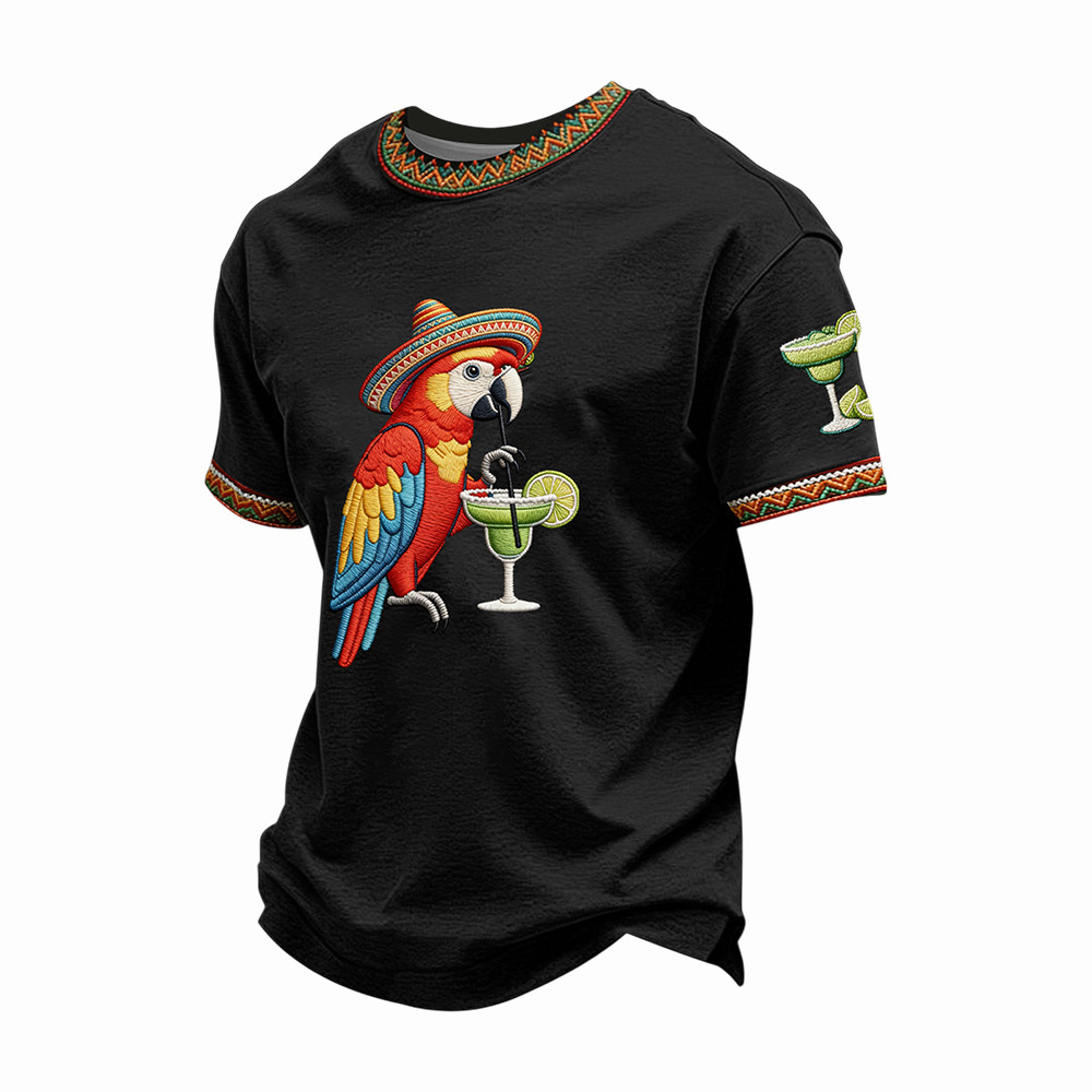 Cinco De Mayo Funny Parrot Margarita T-Shirt Mexican Fiesta Merch Gifts For Mexican