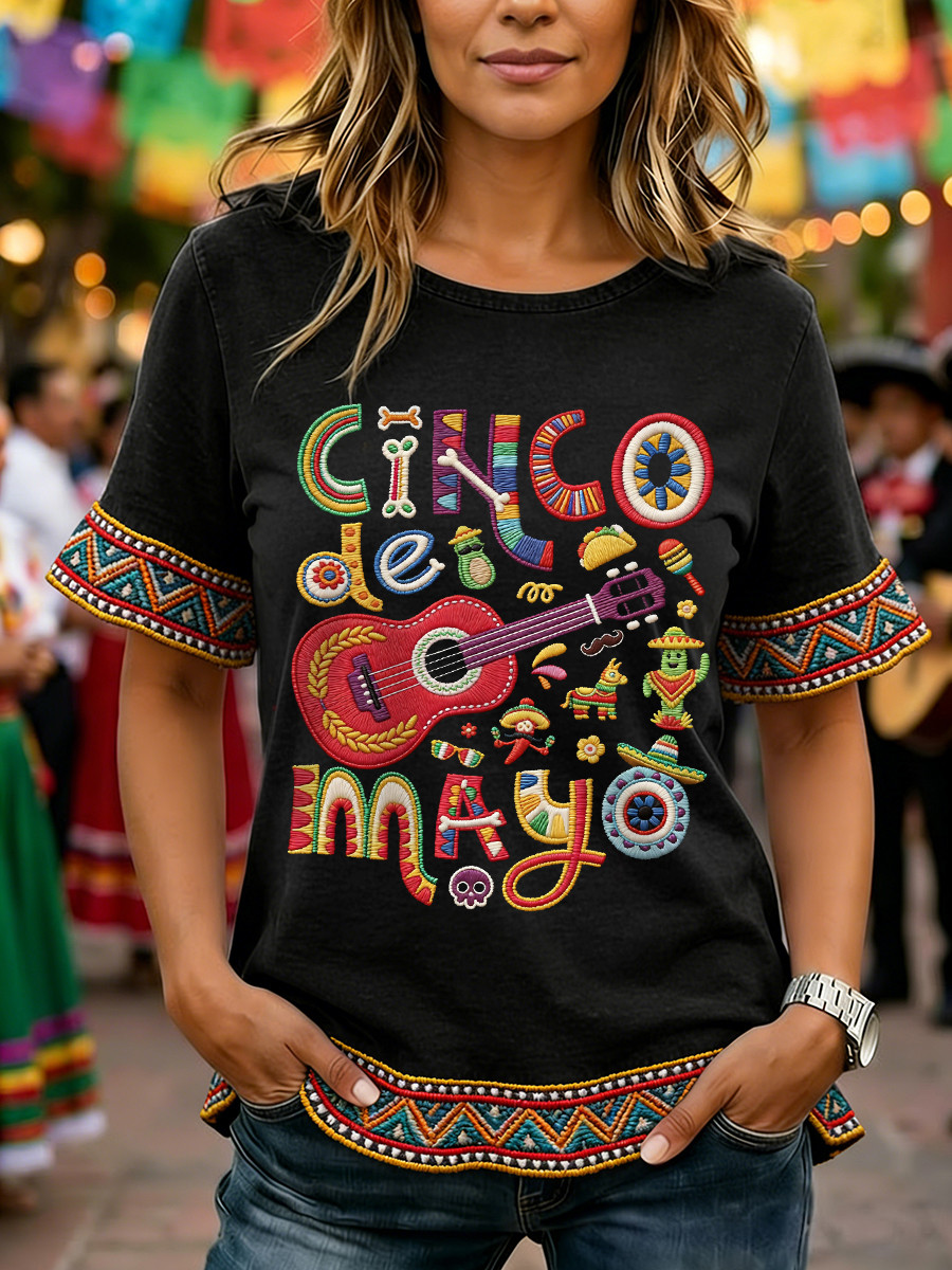 Cinco De Mayo Long Sleeve Shirt Sombrero Guitar Taco Mexico Party Clothing Gift Ideas