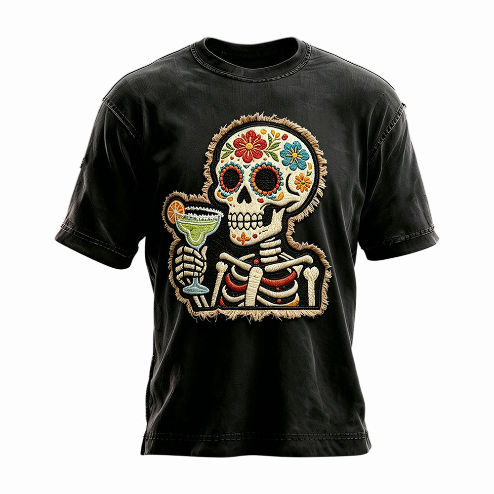 Cinco De Mayo Margarita Skull T-Shirt Fiesta Mens Clothing Mexican Birthday Presents