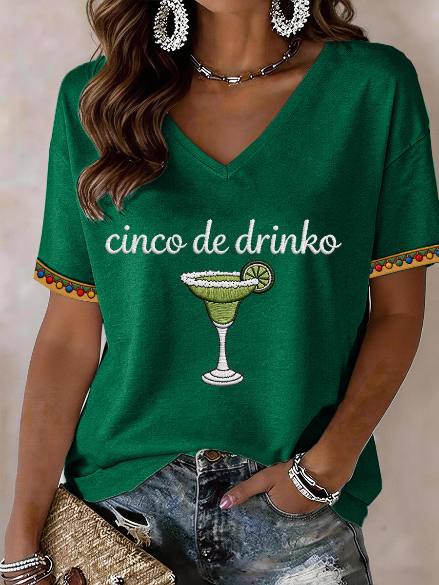 Cinco De Mayo Margarita V-Neck Shirt Cinco De Drinko Apparel Mexican Fiesta Gift Ideas