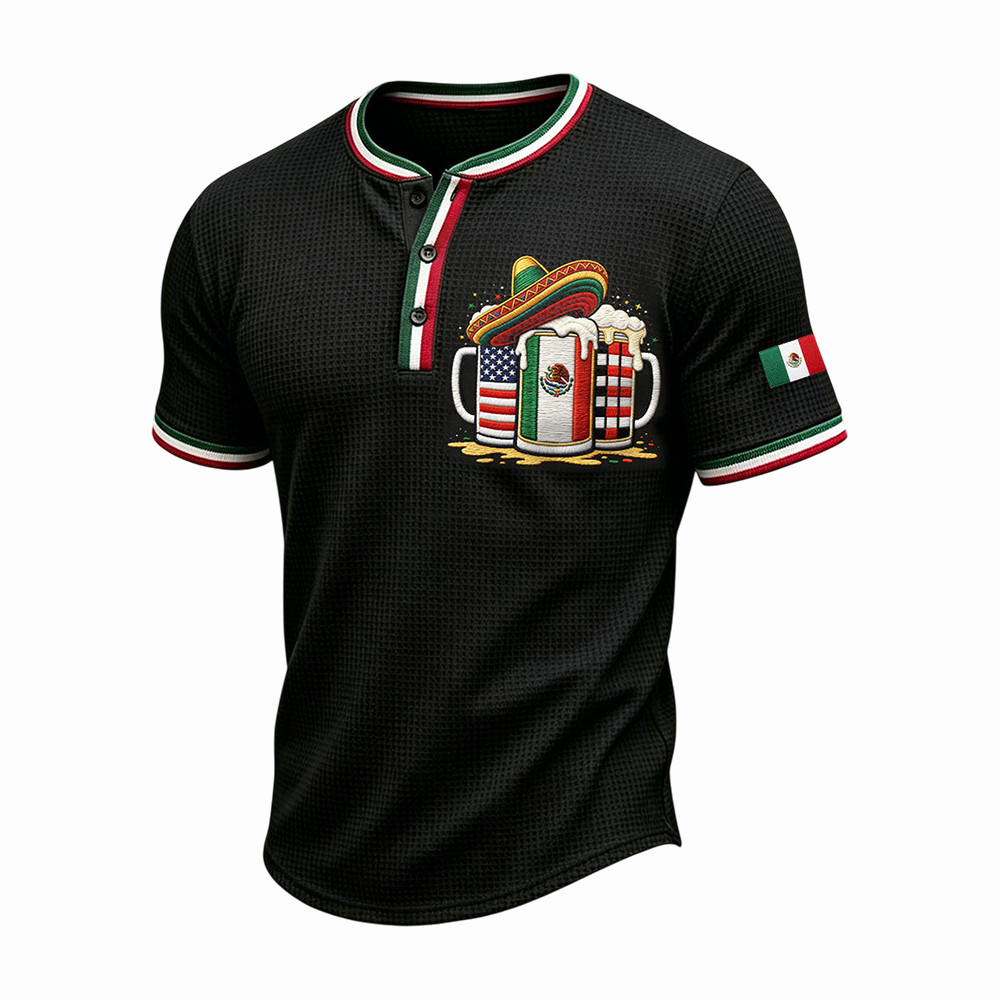 Cinco De Mayo Mexican Beer Henley Shirt Fiesta Clothing Mexican Gift Ideas