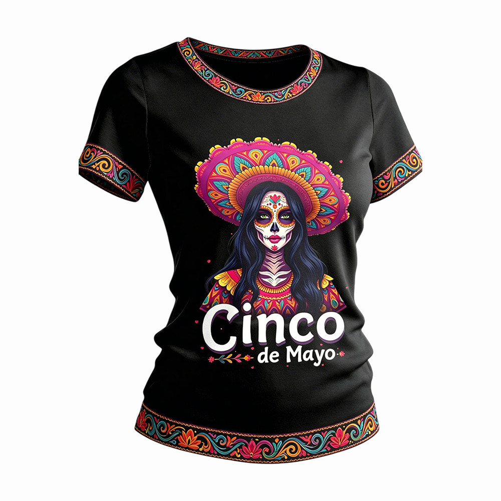 Cinco De Mayo Mexican Pride Skeleton T-Shirt Mexico Festival Merch Good Gift For Wife