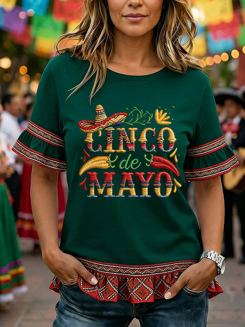 Cinco De Mayo Mexican Pride T-Shirt Skeleton Graphic Tee Best Gift For Mother's Day