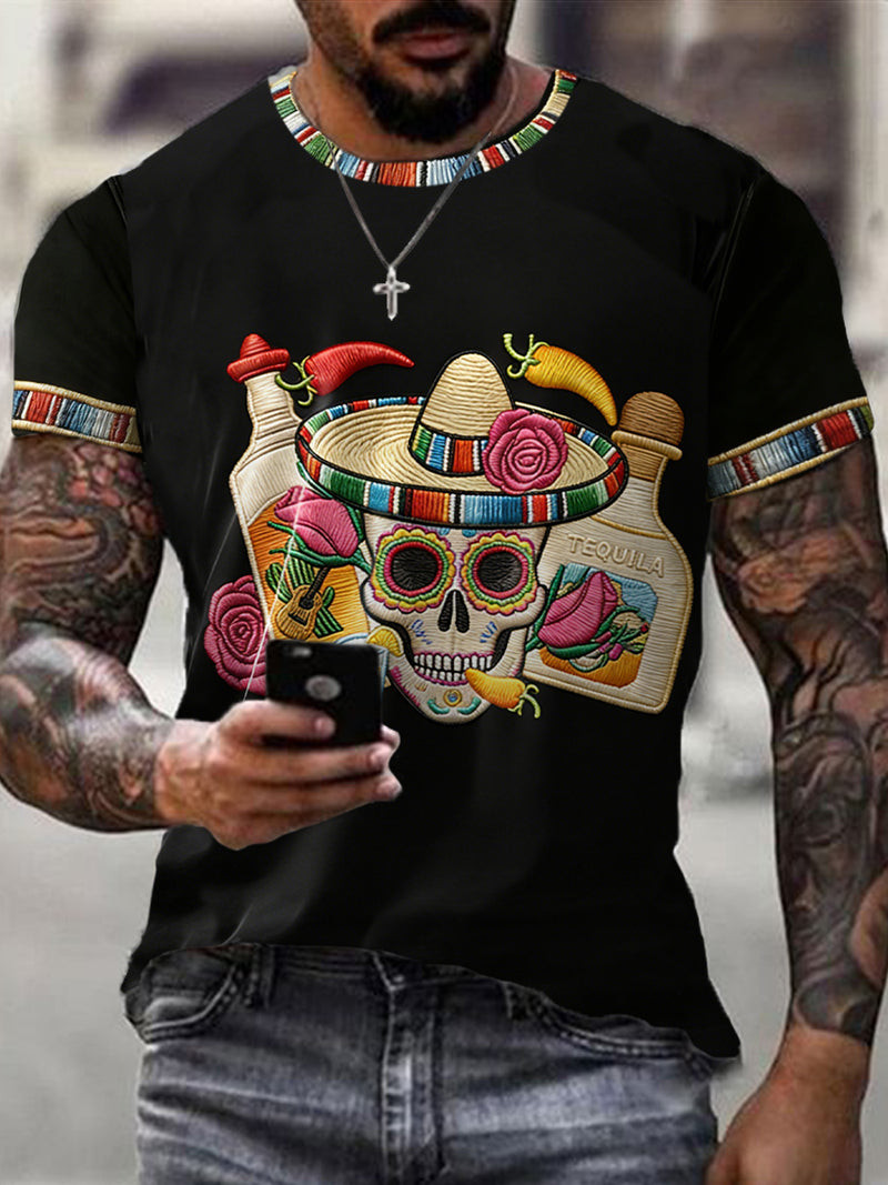 Cinco De Mayo Mexico Heritage Skeleton T-Shirt Cinco De Mayo 2026 Clothes Best Gift For Father's Day