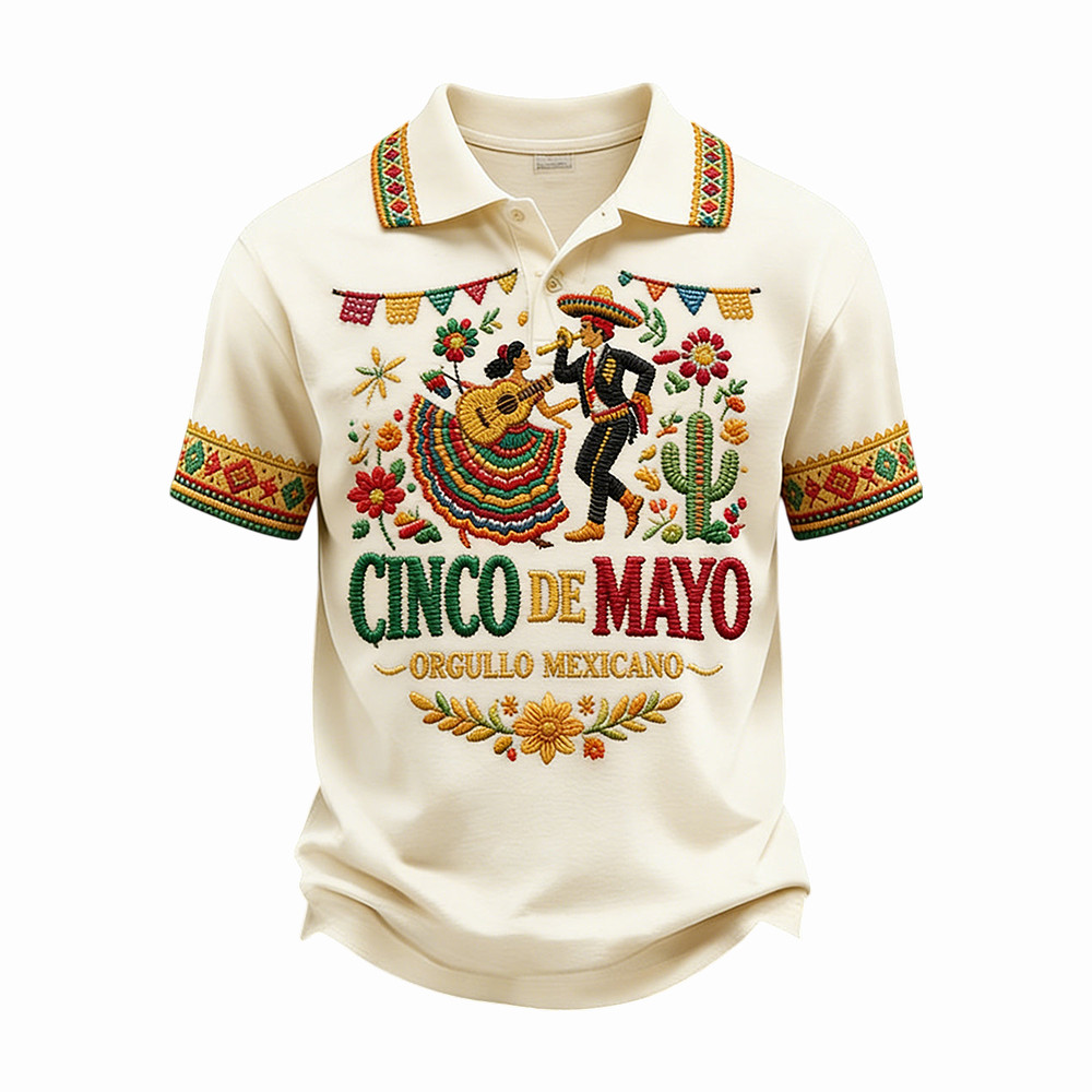Cinco De Mayo Orgullo Mexicano Polo Shirt Mexico Festival Merch Mexican Gift Ideas