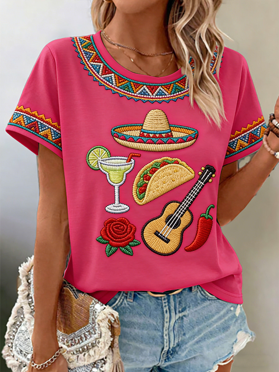 Cinco De Mayo Party Mexican T-Shirt Taco Margarita Fiesta Party Clothing Gift For Women