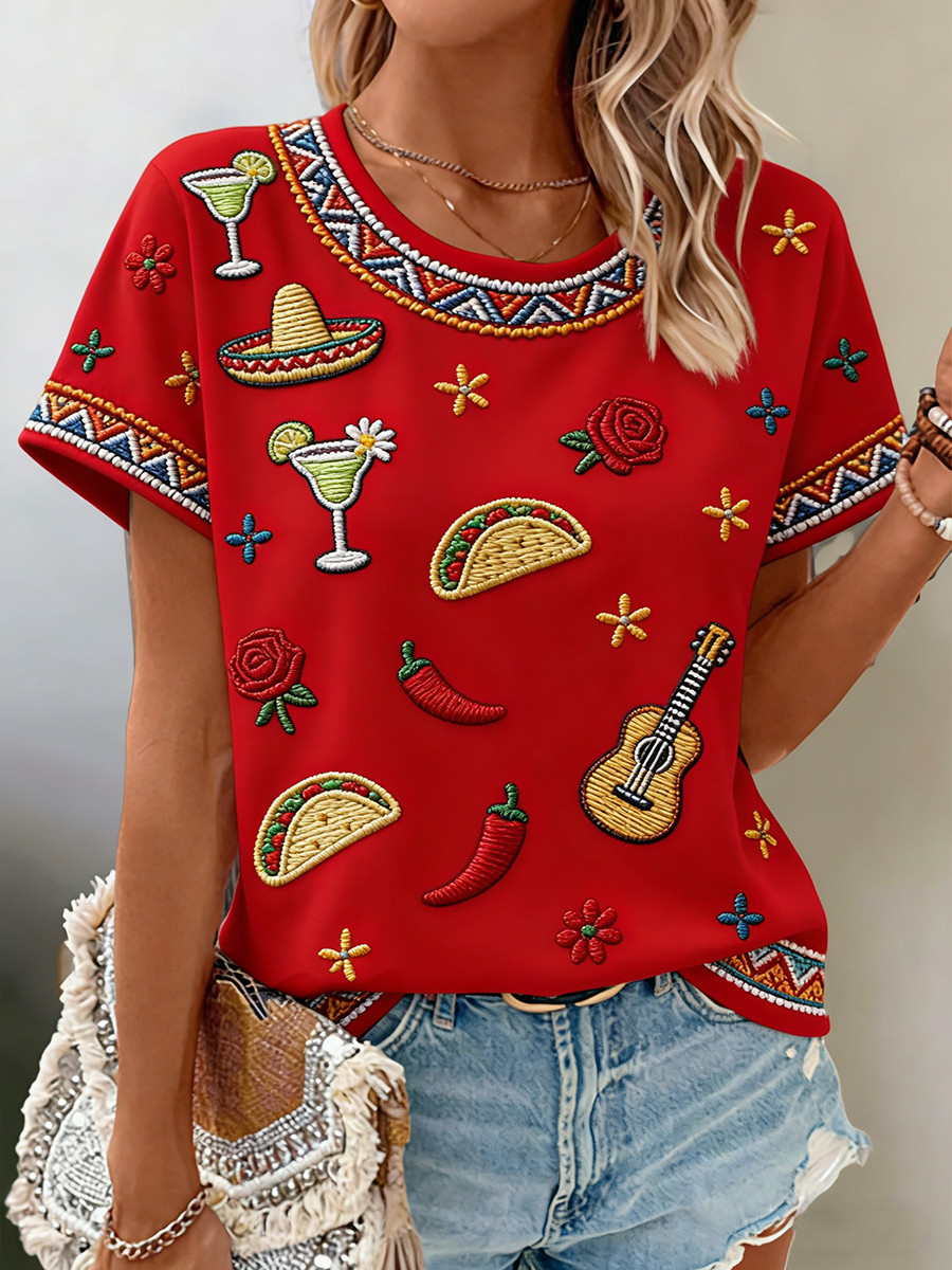 Cinco De Mayo Party T-Shirt Taco Margarita Mexico Party Clothing Gift For Her
